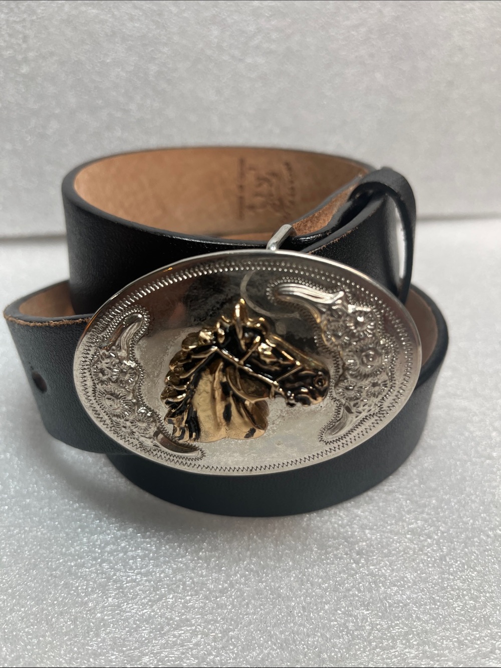 Horse Medallion Leather Belt Mexican